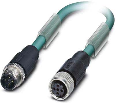 Phoenix Contact - Câble Bus, 4 pôles, Ethernet CAT5, M12 mâle droit, M12 femelle droit, D, 0,5 m