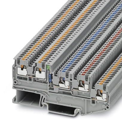 Phoenix Contact - PTIO 1,5/S/4-LED 24 GN - Bloc de jonction pour capteurs / actionneurs