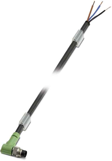 Phoenix Contact - Câble capt./act., 3 pôles, PUR, M8 mâle coudé, Ext. Libre, A, 1,5 m