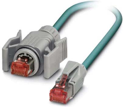 Phoenix Contact - Cordon Ethernet RJ45 Male->V6 Cat 5, cable PUR SF/TQ  AWG26 - Bleu - 1,5m