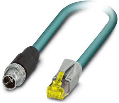 Phoenix Contact - Câble Bus, 8 pôles, Ethernet CAT6, M12 mâle droit, RJ45, X, 1 m