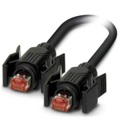 Phoenix Contact - Cordon Ethernet Indus RJ45 V6 Cat 5, cable PVC SF/UTP AWG26 - Noir - 2m