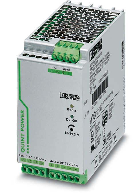 Phoenix Contact - Alimentation industrielle Tri 400VAC/24VDC-20A - Boost stat/Dyn/SFB