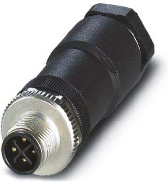 Phoenix Contact - Connecteur M12, codage S, mâle droit, 4 pôles, à visser, Pg 9, diam. 6 à 8 mm