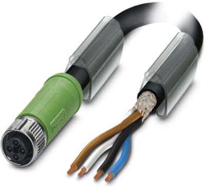 Phoenix Contact - Câble POWER, 4 pôles, PUR, blindé, M12 femelle droit, Ext. Libre, T, 1,5 m