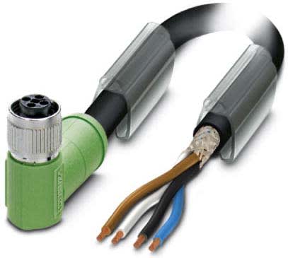 Phoenix Contact - Câble POWER, 4 pôles, PUR, blindé, M12 femelle coudé, Ext. Libre, T, 10 m
