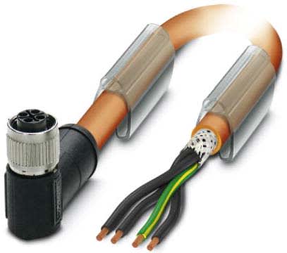 Phoenix Contact - Câble POWER, 4 pôles, PUR, blindé, M12 femelle coudé, Ext. Libre, S, 5 m