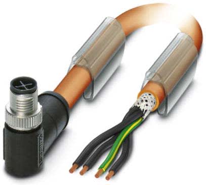 Phoenix Contact - Câble POWER, 4 pôles, PUR, blindé, M12 mâle coudé, Ext. Libre, S, 10 m