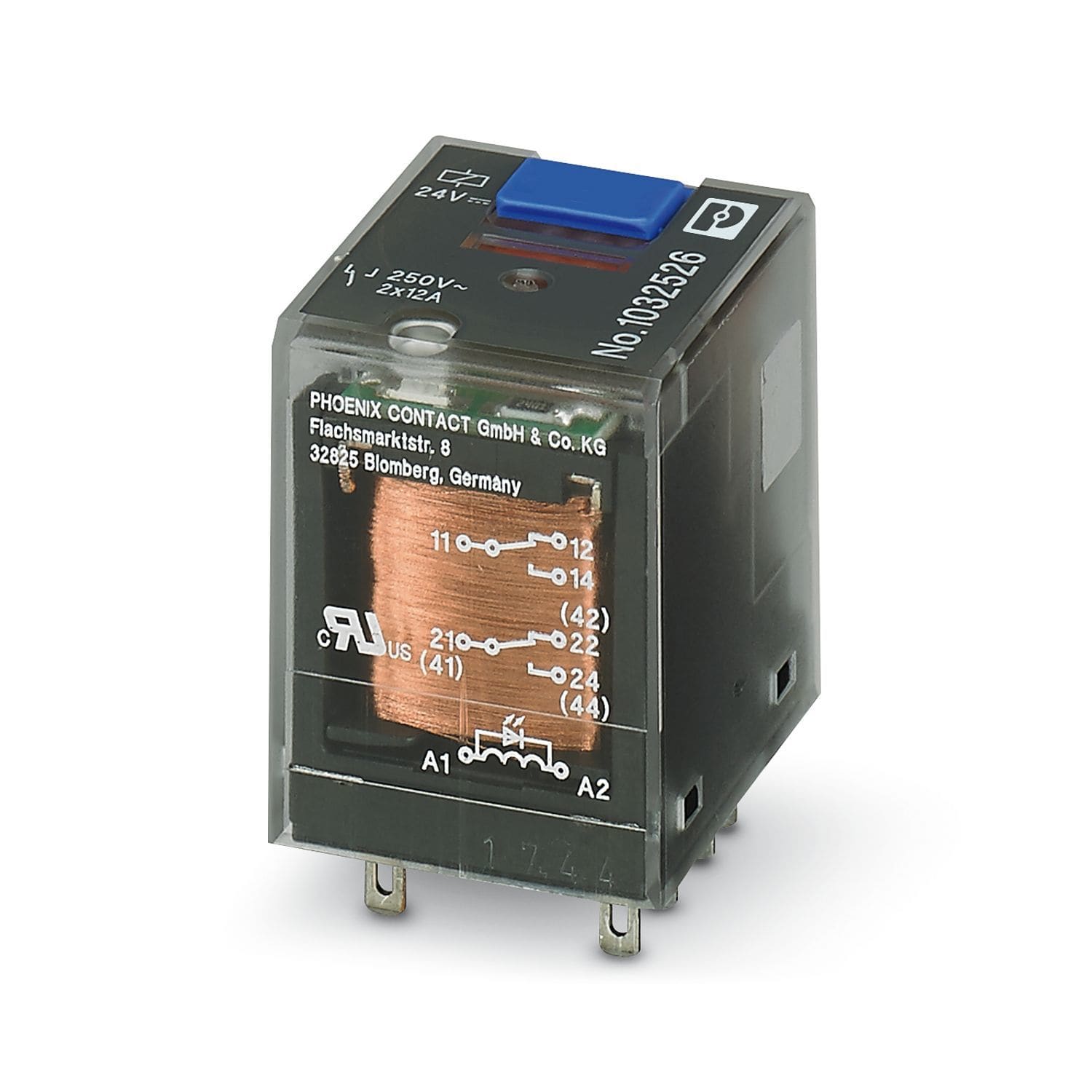 Phoenix Contact - Relais, 2RT, avec forçage, LED, 24V DC