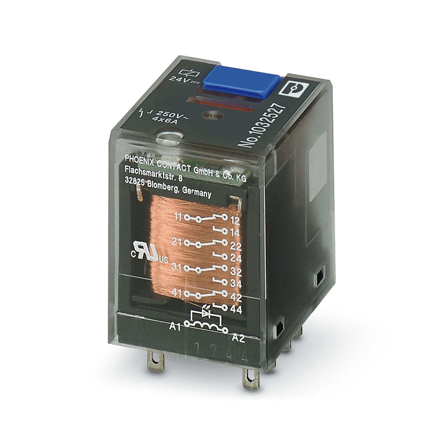 Phoenix Contact - Relais, 4RT, avec forçage, LED, 24V DC