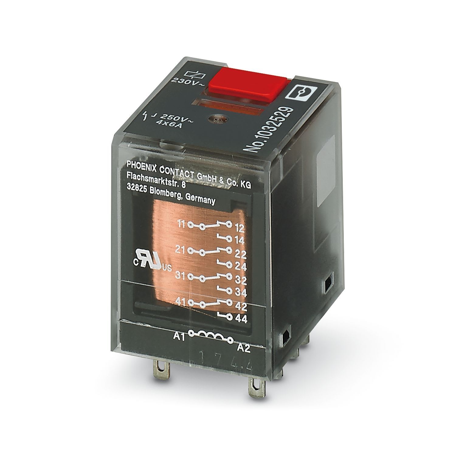 Phoenix Contact - REL-IR-BL-230AC/4X21 - Relais, 4RT, avec forçage, 230V AC REL-IR-BL-230AC/4X21