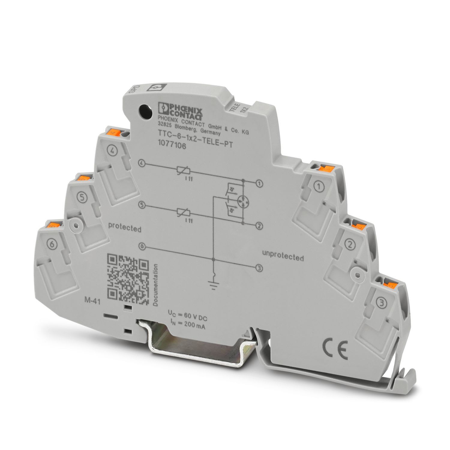 Phoenix Contact - TTC-6-1X2-TELE-PT - Parafoudre débrochable télécom RTC/VDSL Push-in
