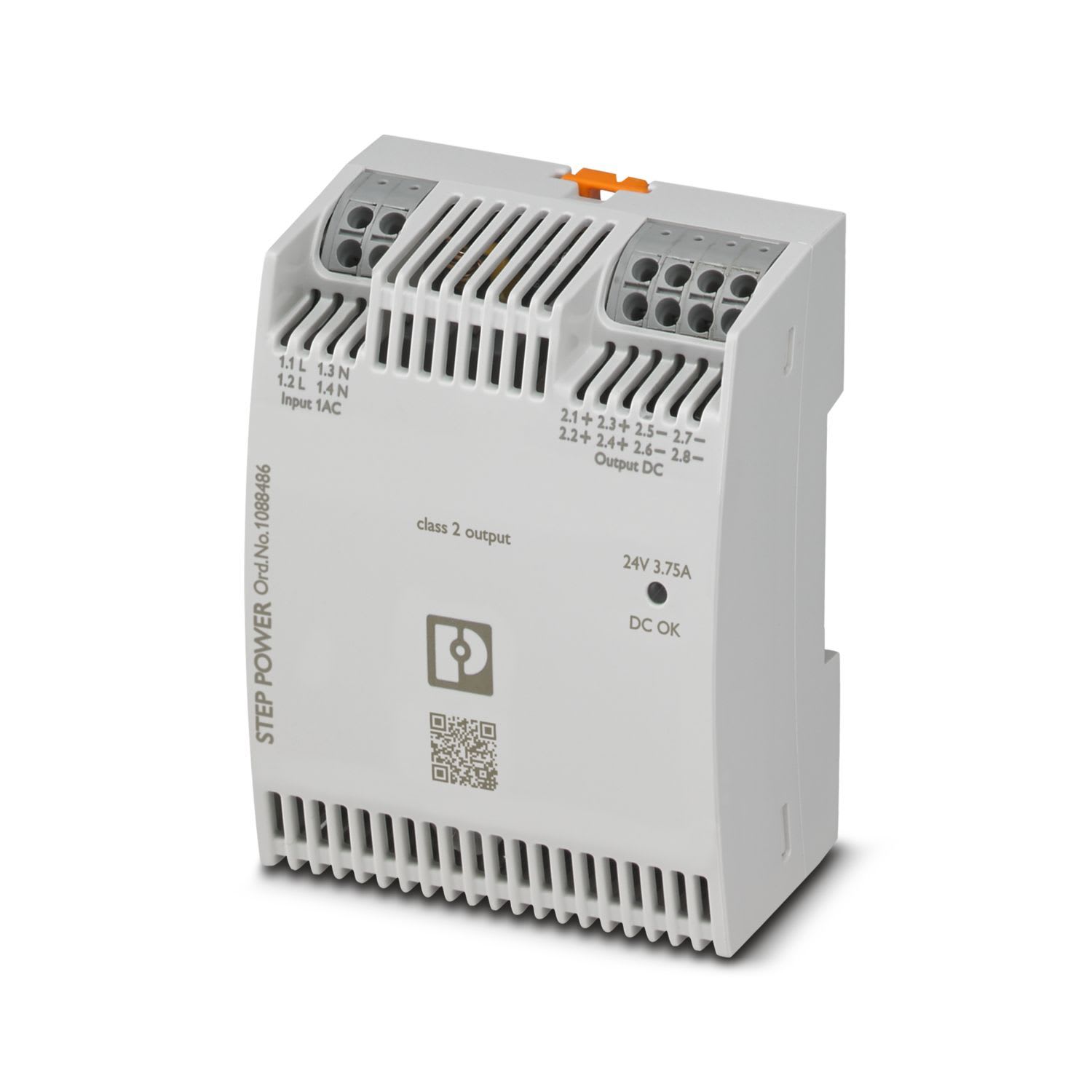 Phoenix Contact - STEP3-PS/1AC/24DC/3.75/PT/FL - Alimentation LED Mono 230VAC/24VDC-3,75A