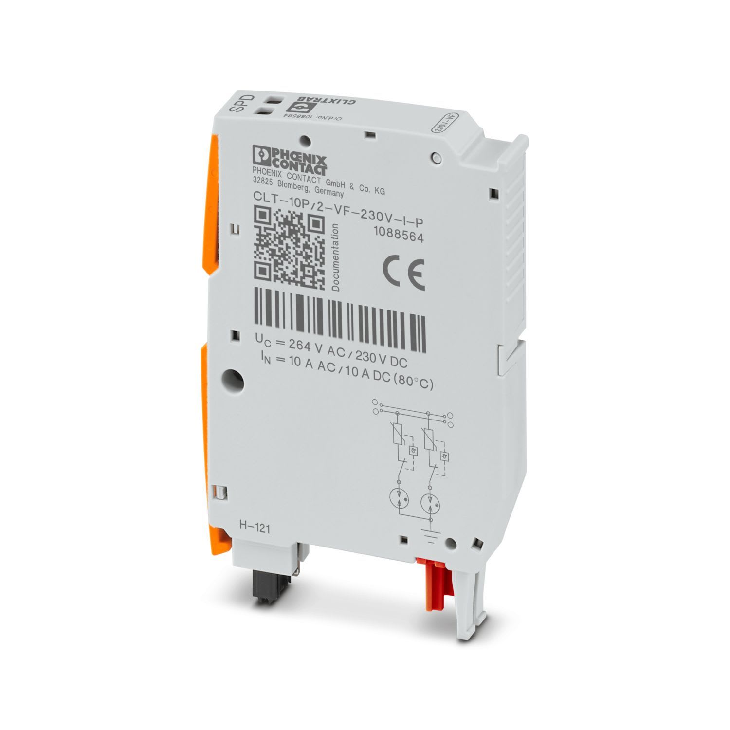 Phoenix Contact - CLT-10P/2-VF-230V-I-P - Fiche parafoudre D1/C2 - 230VAC