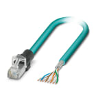 Phoenix Contact - Cordon Ethernet Indus RJ45->Libre Cat 6A, cable PUR S/FTP AWG26 - Bleu - 5m