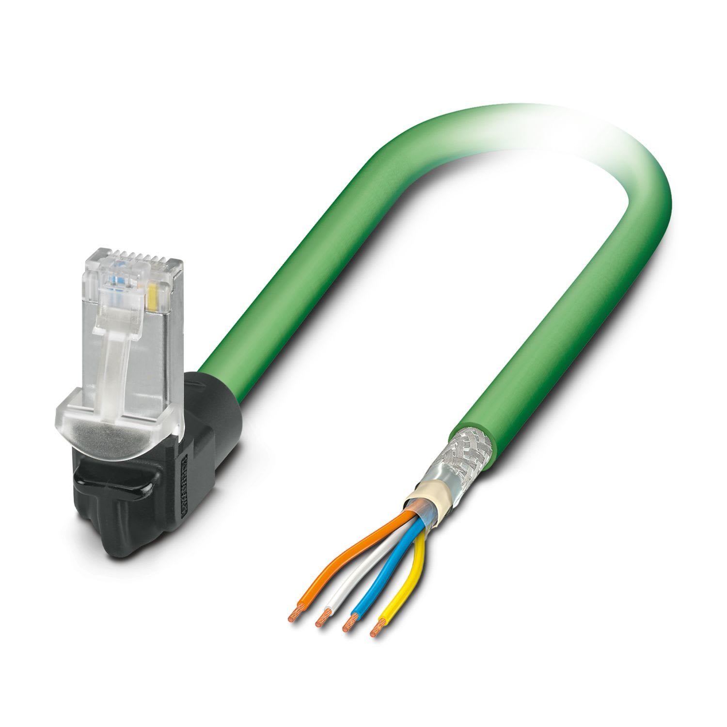 Phoenix Contact - Cordon Profinet Indus RJ45 Bas-Libre Cat 5, cable PVC SF/TQ AWG22 - Vert - 0,5m