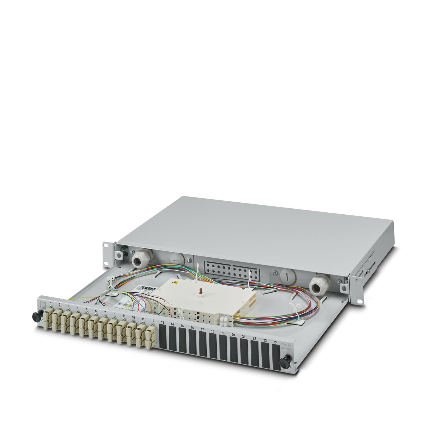 Phoenix Contact - Tiroir optique 19" 1U 12 SC Duplex 50/125 OM2 Préassemblé (cassettes pigtails)