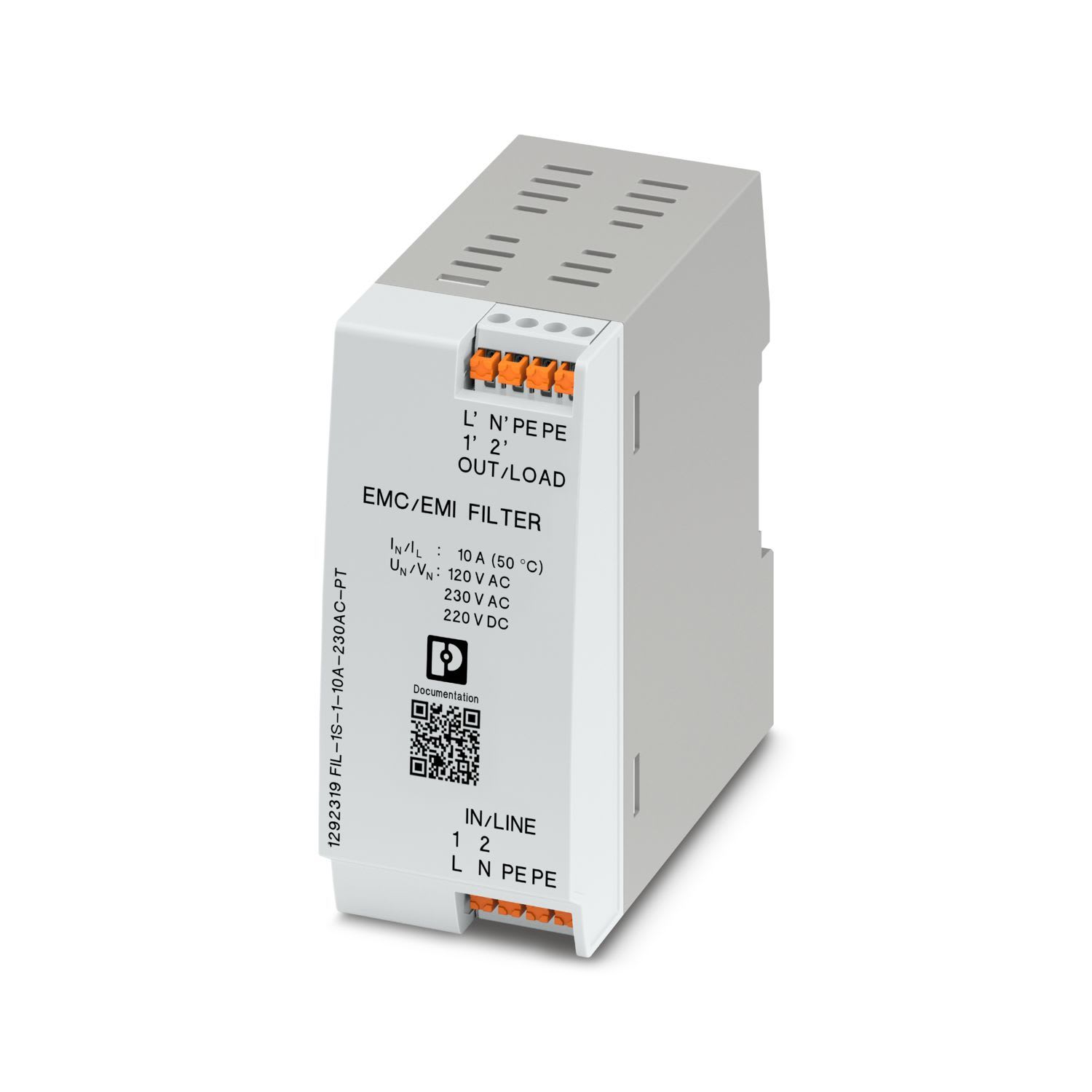 Phoenix Contact - FIL-1S-1-10A-230AC-PT - Filtre CEM 230VAC - 10A