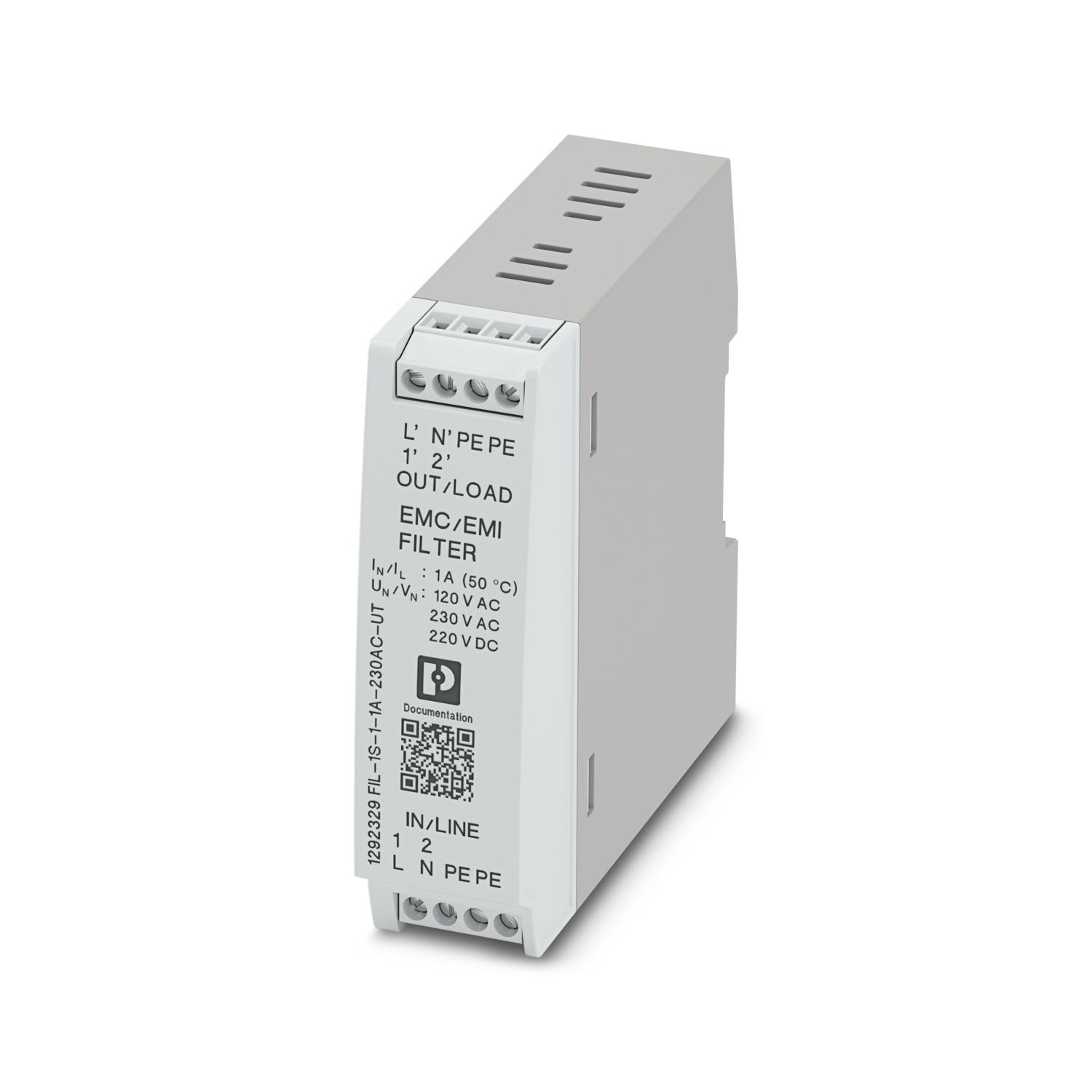 Phoenix Contact - FIL-1S-1-1A-230AC-UT - Filtre CEM 230VAC - 1A