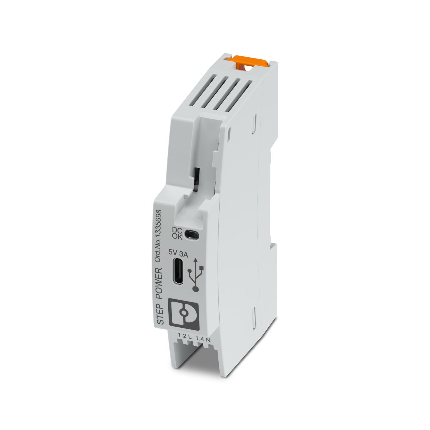 Phoenix Contact - STEP3-PS/1AC/5DC/3/PT/USB-C - Alimentation USB Mono 230VAC/5VDC-3A - USB-C