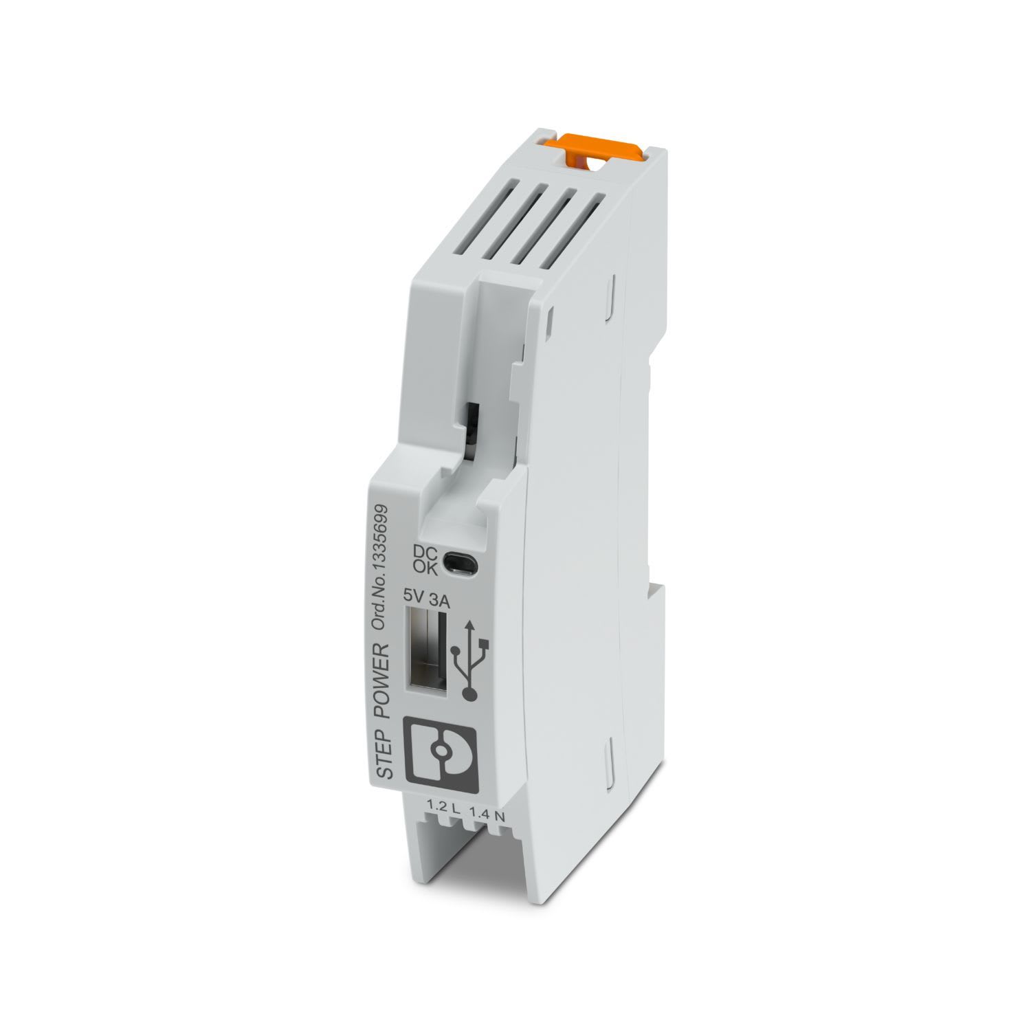Phoenix Contact - STEP3-PS/1AC/5DC/3/PT/USB-A - Alimentation USB Mono 230VAC/5VDC-3A - USB-A