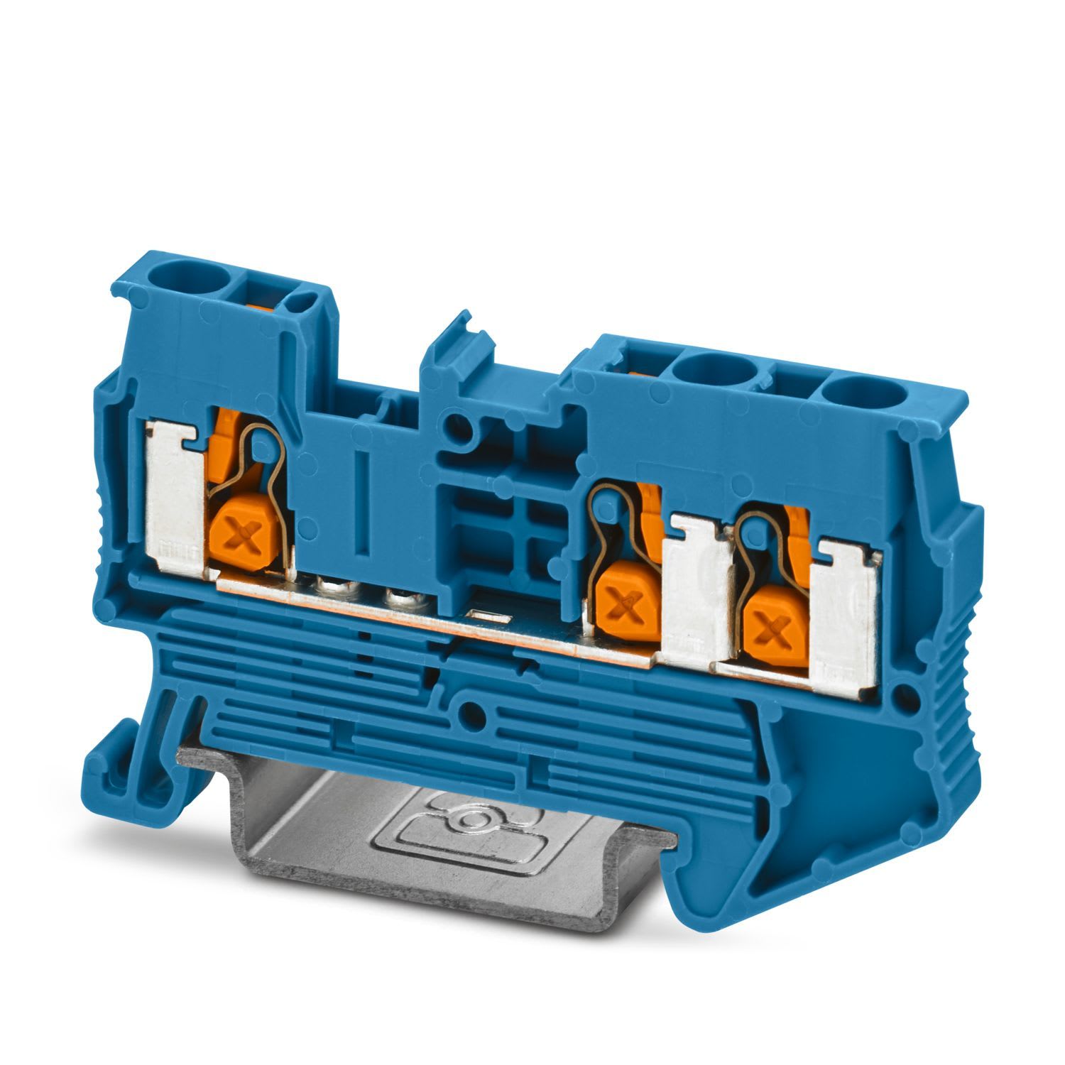 Phoenix Contact - XT 2,5-TWIN BU - Bloc de jonction PUSH-X, 3 pôles bleu