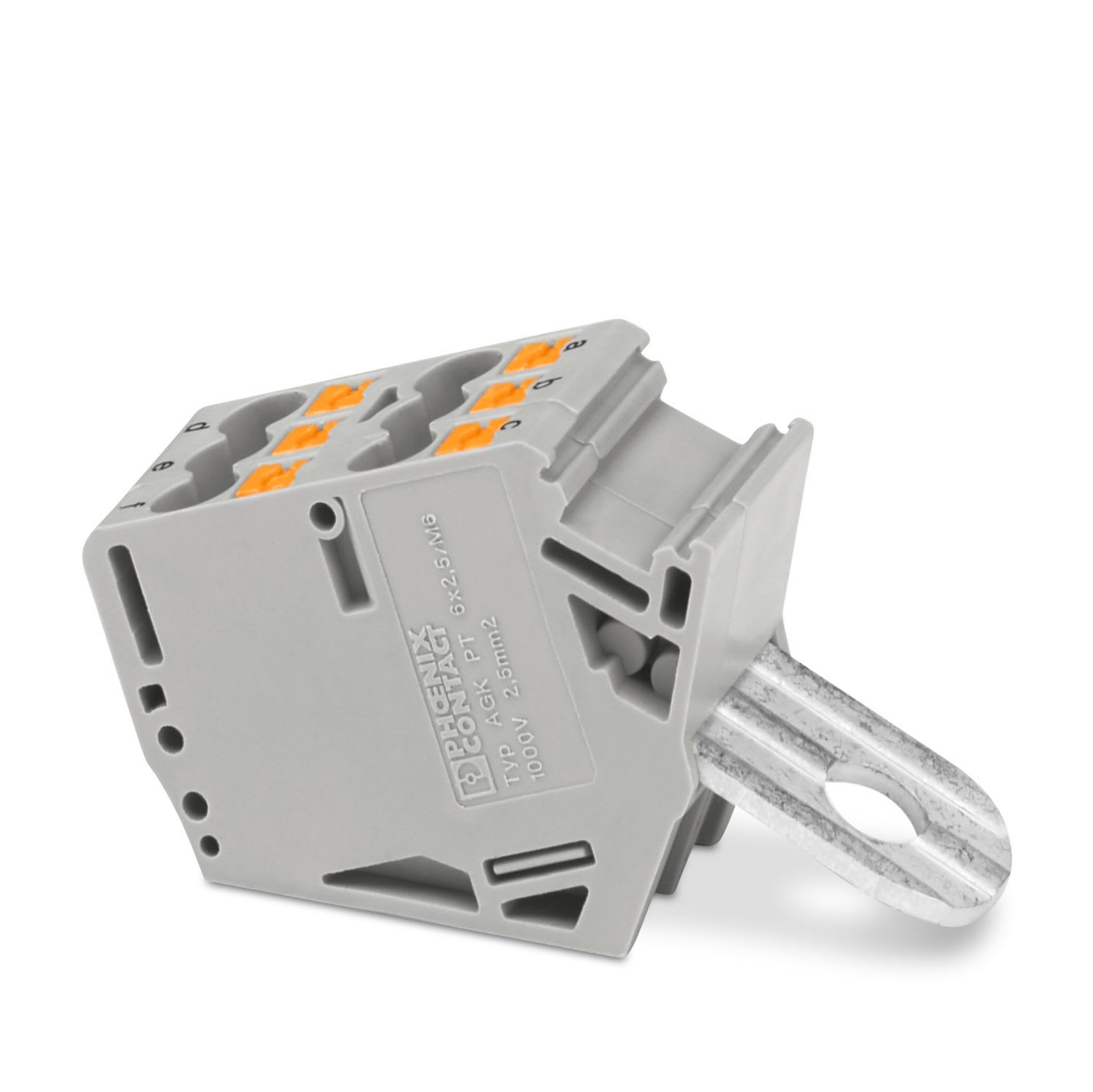 Phoenix Contact - AGK PT 6X2,5/M6 - Bloc de jonction de dérivation