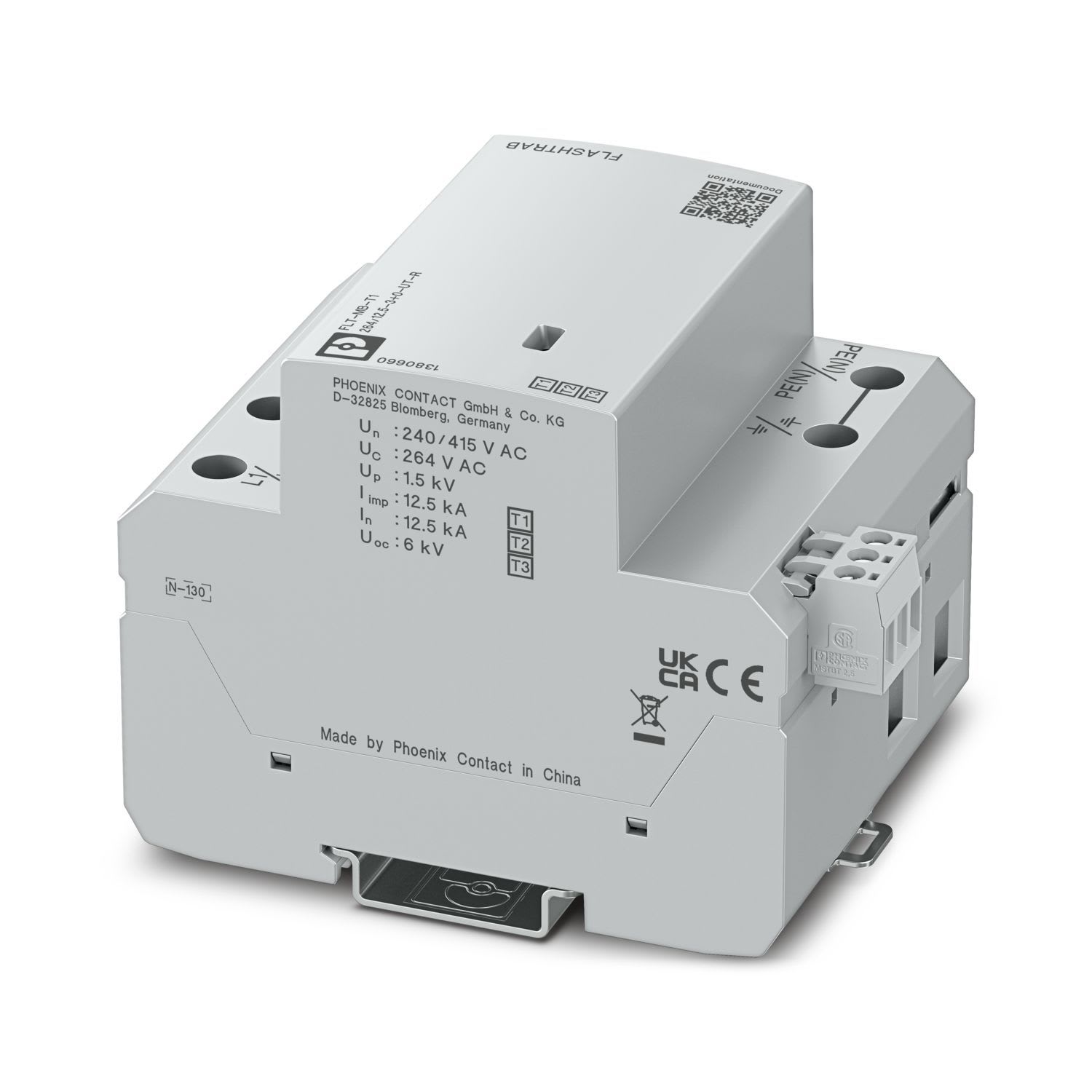 Phoenix Contact - Parafoudre T1+2+3 - Triphasé 400VAC - 12,5kA - TT/TNC avec contact o/f