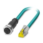 Phoenix Contact - Câble Bus, 8 pôles, Ethernet CAT6A, M12 femelle droit, RJ45, X, 1 m