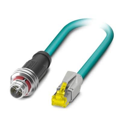 Phoenix Contact - Câble Bus, 8 pôles, Ethernet CAT6A, M12 mâle droit, RJ45, X, 5 m
