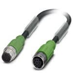 Phoenix Contact - Câble capt./act., 8 pôles, PUR, M12 mâle droit, M12 femelle droit, A, 10 m