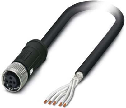 Phoenix Contact - Câble FERRO, 5 pôles, PE-X, M12 femelle droit, Ext. Libre, A, 2 m