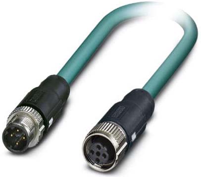 Phoenix Contact - Câble Bus, 4 pôles, Ethernet CAT5, M12 mâle droit, M12 femelle droit, D, 1 m