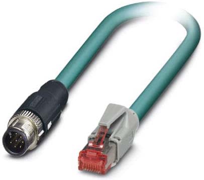 Phoenix Contact - Câble Bus, 8 pôles, Ethernet CAT5, M12 mâle droit, RJ45, A, 1 m
