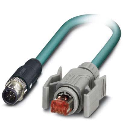 Phoenix Contact - Câble Bus, 8 pôles, Ethernet CAT5, M12 mâle droit, RJ45, A, 2 m