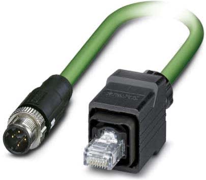 Phoenix Contact - Câble Bus, 4 pôles, Profinet, M12 mâle droit, RJ45, D, 1 m