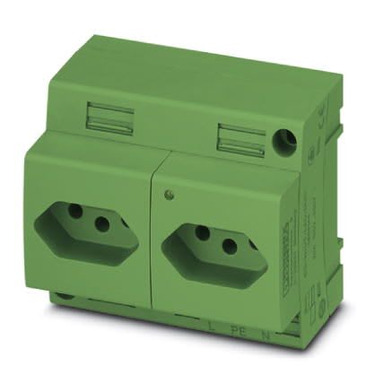 Phoenix Contact - EO-N/UT/LED/DUO/GN - Prise d'armoire double