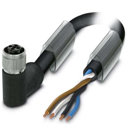 Phoenix Contact - Câble POWER, 4 pôles, PVC, M12 femelle coudé, Ext. Libre, T, 1 m