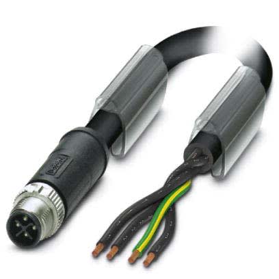 Phoenix Contact - Câble POWER, 4 pôles, PUR, M12 mâle droit, Ext. Libre, S, 10 m