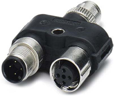 Phoenix Contact - Répart. en Y, 8 pôles, Ethernet CAT5, M12 mâle droit, M12 mâle & fem. droit, A