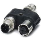 Phoenix Contact - Répart. en Y, 8 pôles, Ethernet CAT5, M12 mâle droit, M12 mâle & fem. droit, A