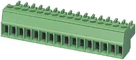 Phoenix Contact - Fiche débrochable 2p, pas: 3.81 mm, 1.5 mm², 8 A, 160 V - MC 1,5/ 2-ST-3,81