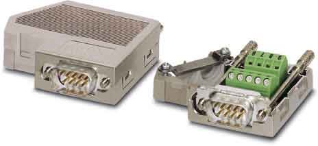 Phoenix Contact - Connecteur mâle D-SUB , 9 pôles, modèle axial deux arrivées de câble,PROFIBUS DP