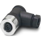 Phoenix Contact - Connecteur M12, cod. A, femelle coudé, 5P, à visser, bague inox, diam. 4 à 6 mm