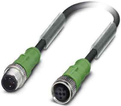 Phoenix Contact - Câble capt./act., 3 pôles, PUR, M12 mâle droit, M12 femelle droit, A, 1,5 m