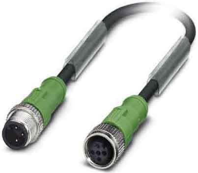 Phoenix Contact - Câble capt./act., 3 pôles, PUR, M12 mâle droit, M12 femelle droit, A, 3 m
