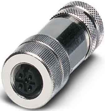 Phoenix Contact - Connecteur M12, codage A, femelle droit, 5P, à visser, blindé, diam. 6 à 8 mm