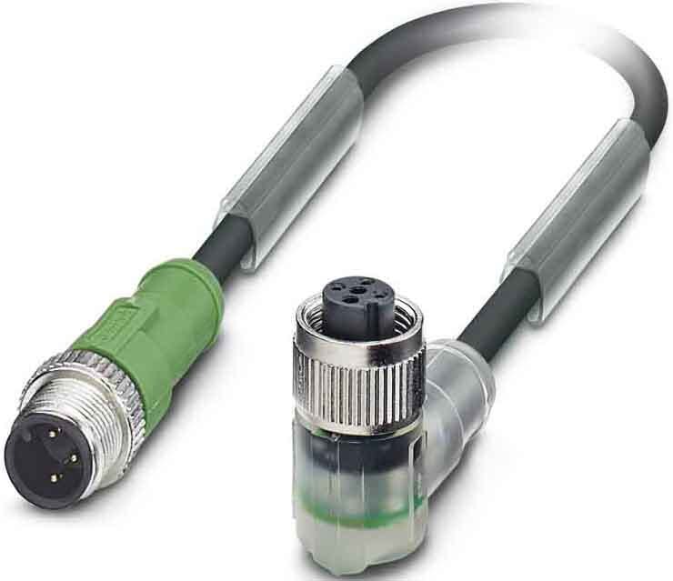 Phoenix Contact - Câble capt./act., 3 pôles, PUR, M12 mâle droit, M12 femelle coudé, A, 3 m