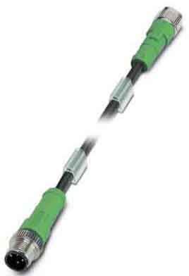 Phoenix Contact - Câble capt./act., 4 pôles, PUR, M12 mâle droit, M12 femelle droit, A, 1 m