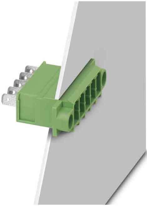 Phoenix Contact - Embase en traversée de paroi 2p, pas: 7.62 mm, 4 mm², 15 A, 400 V - DFK-PC 4/ 2-